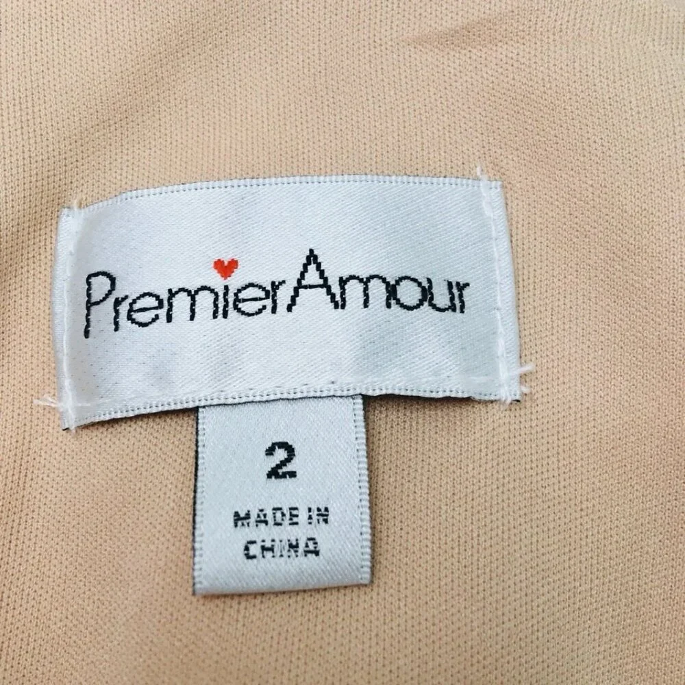 Premier Amour Satin Floral Dress Sz 2 Faux Wrap Front Slit Romantic Fairy Whimsy